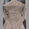 Very soft Brown winter sweater top with brooch