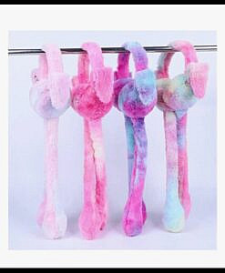 Candy colour bunny ear muffs with moving ears