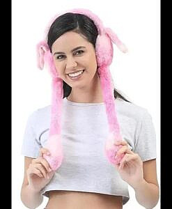 Candy colour bunny ear muffs with moving ears