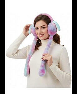 Candy colour bunny ear muffs with moving ears