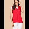 Water melon red sleeveless button down woolen cardigan with pockets