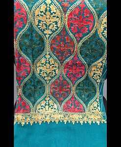 Green winter warm Kashmiri embroidery Stole