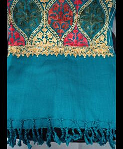 Green winter warm Kashmiri embroidery Stole