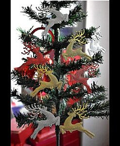 Alternative view of Raindeer Xmas decoration Christmas tree hangings set of 6