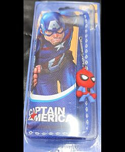 Captain America 2 Pockets pencil pouch with a hanging charm