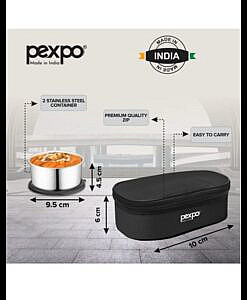 Pexpo nano steel lunch box with spoon