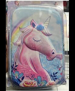 3D Unicorn Pencil Pouch (Blue)