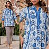 Blue flower cotton a line frilled border top