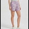 Purple flower print soft cotton women shorts