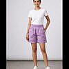 Purple horizontal print soft cotton women shorts