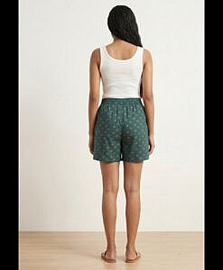 Green print soft cotton women shorts