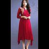 Deep red Georgette Kurti with sequence design