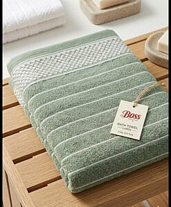 Sea green full length cotton bath towel