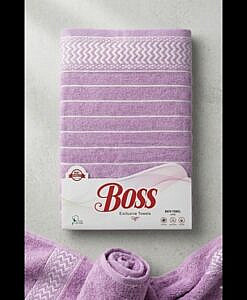 Purple full length cotton bath towel