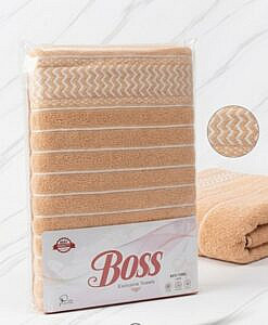 Peach full length cotton bath towel