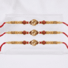 Red and Golden om ganesh ji rakhi