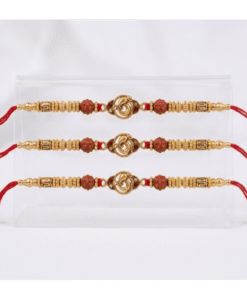 Red and Golden om ganesh ji rakhi