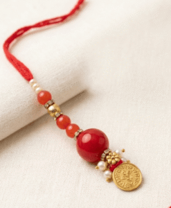 Red big bead lumba rakhi