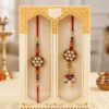 Beautiful round with white pearl bhaiya bhabhi rakhi