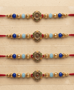 Beautiful Hexagan shape rakhi with colourful beads