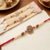 Big Om Rakhi with chawal and chandan tika pack