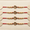 White stone peacock rakhi