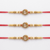 Golden round krishna bansuri rakhi