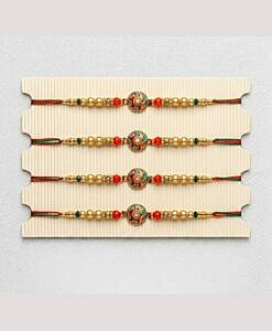 Round orange design rakhi