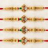 Pastel green with crystal stone rakhi