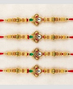Pastel green with crystal stone rakhi
