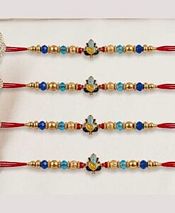 Blue and yellow Ganesh ji rakhi